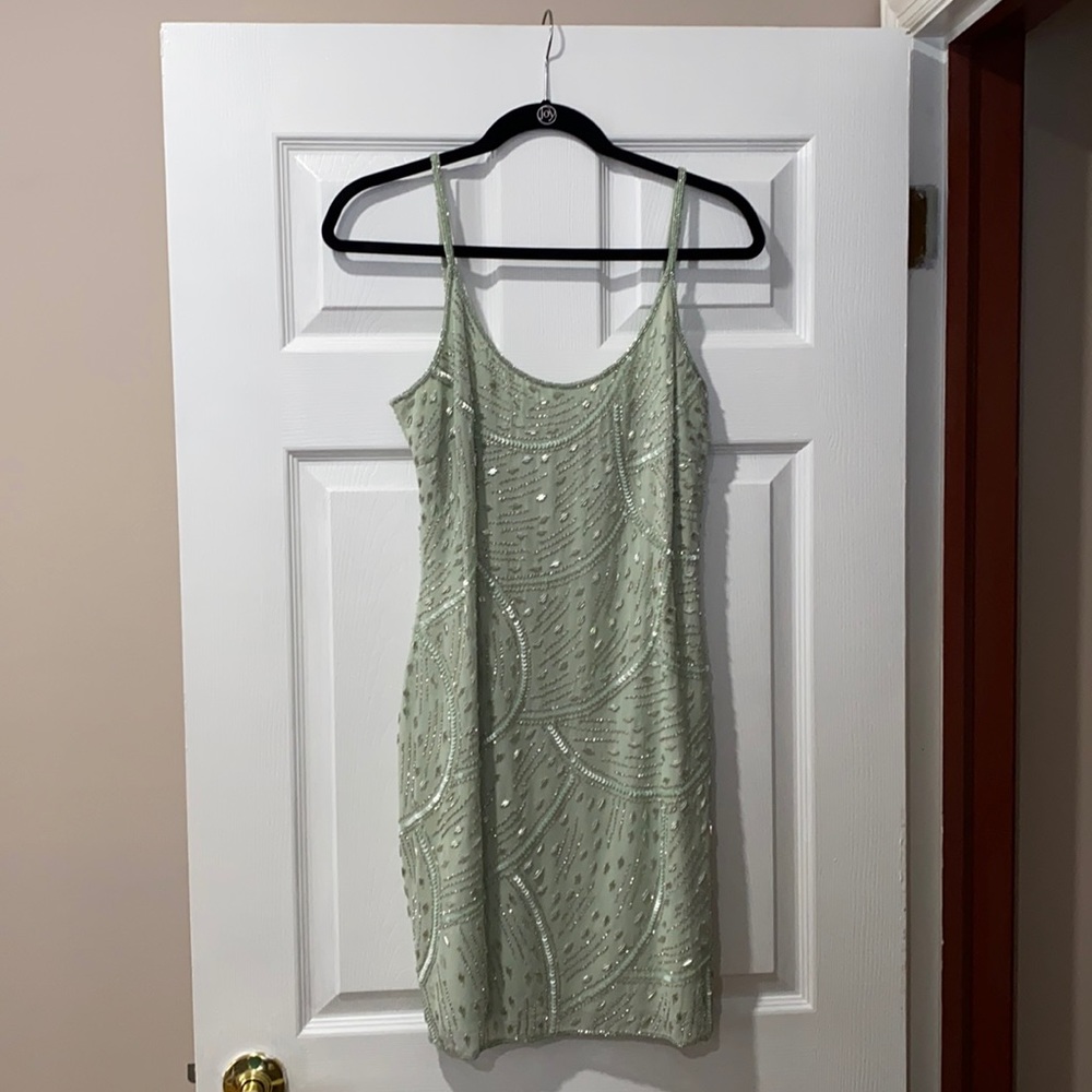 Aidan Mattox Cocktail Dress, Sage Green, Size 4